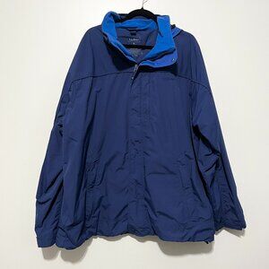 LL Bean Mens Trail Model Rain Jacket Size XL Blue Full Zip Outdoor Gorpcore